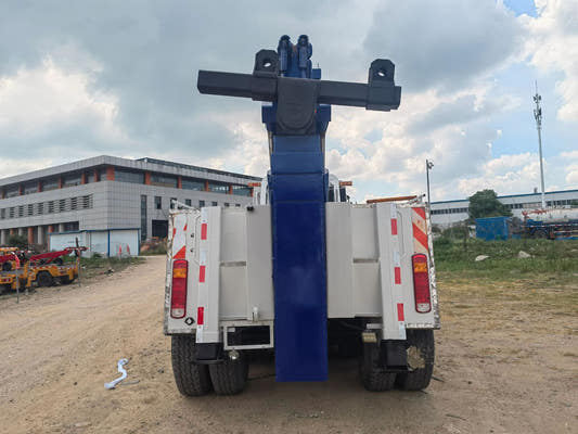 Used Sinotruk HOWO 6×4 Heavy Duty Integrated Tow Wrecker Truck for Sale rear side view