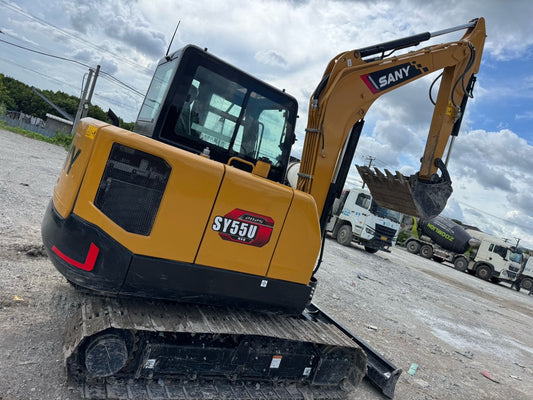 Used Sany 55U Excavator for Sale rear side view