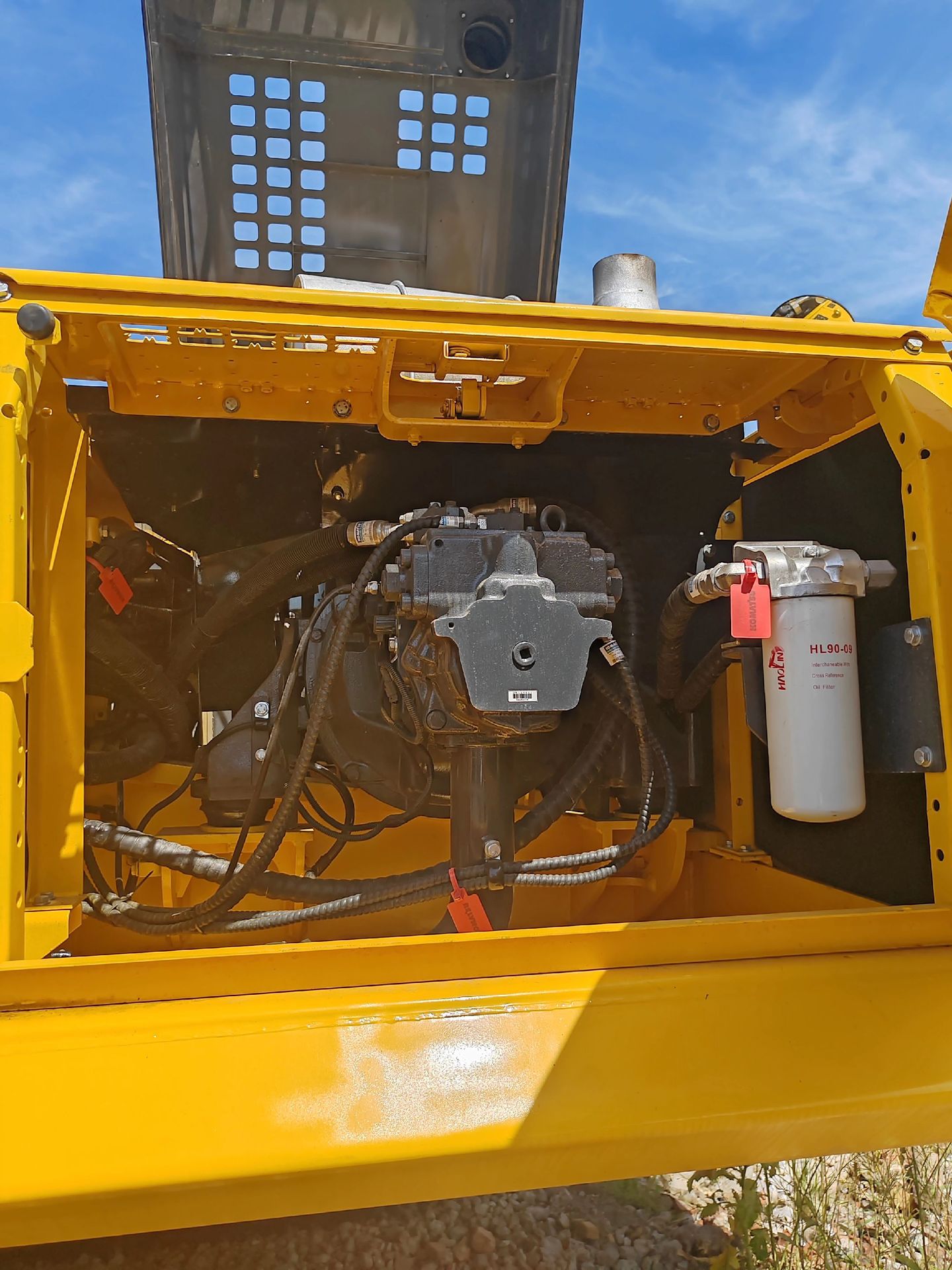 Used Komatsu PC350-7 Excavator for Sale engine and hydraulic area for sale