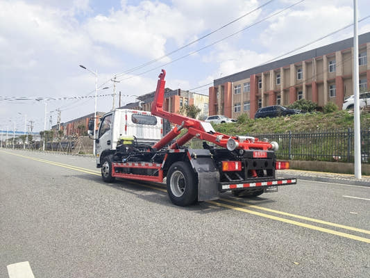 Used Saic YUEJIN 6-8M³ Hooklift Garbage Truck for Sale rear side view