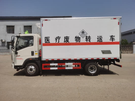 Used Sinotruk 130HP Refrigerated Medical Waste Truck for Sale rear side view