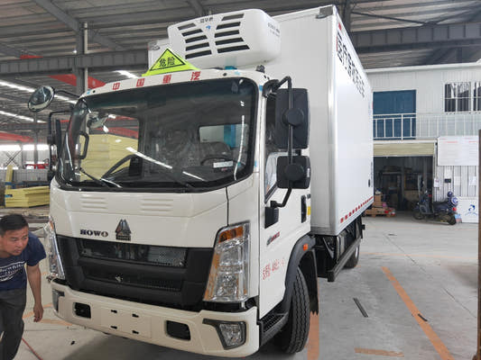 Used Sinotruk 130HP Refrigerated Medical Waste Truck for Sale rear side view