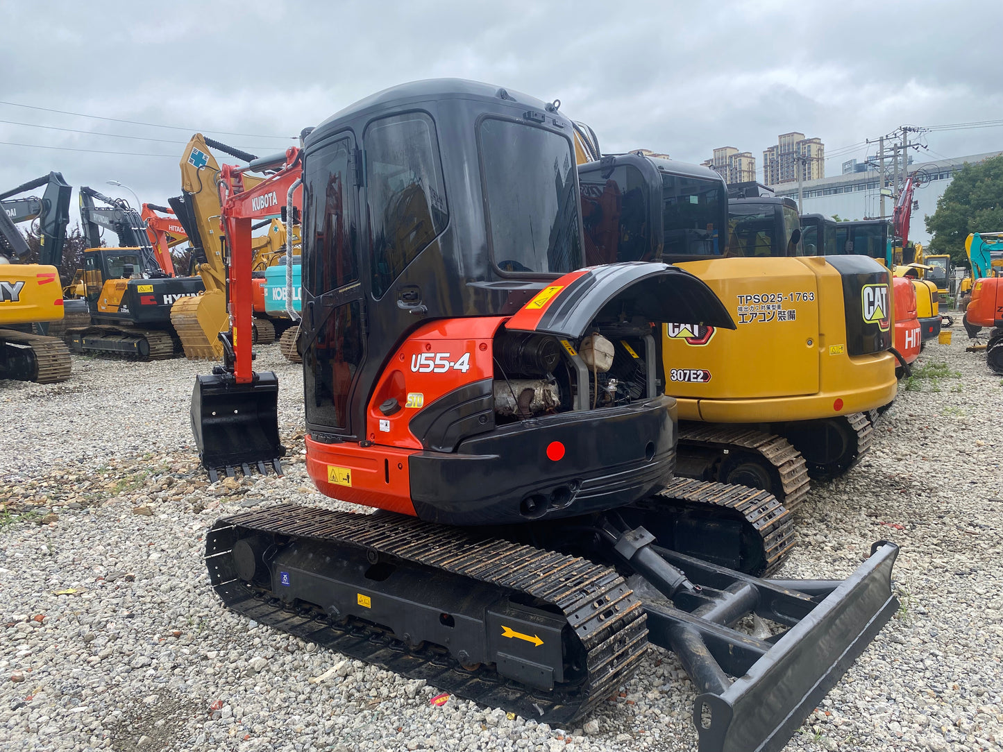 Used Kubota U55-4 crawler excavator real inventory view 9