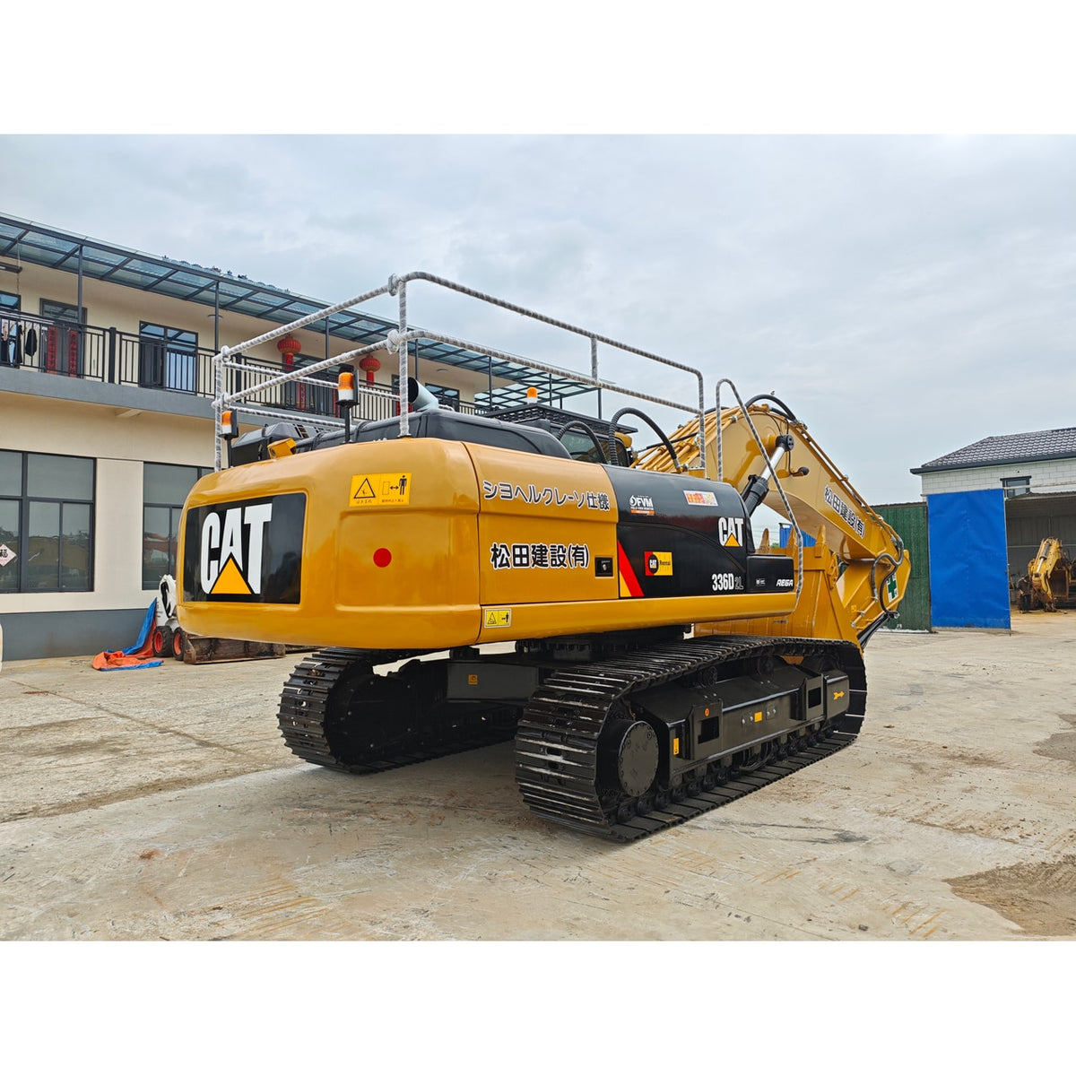 Used CAT 336D2 excavator - right-rear three-quarter view
