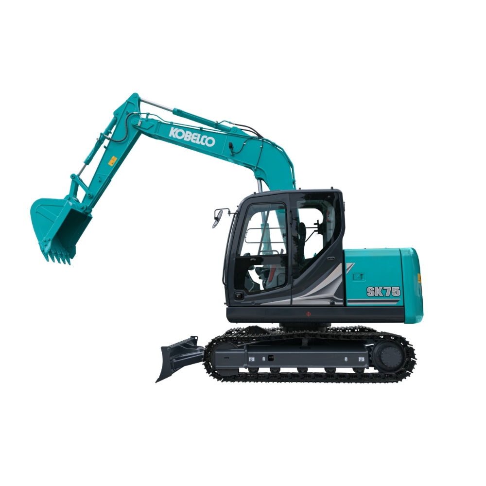 Excavator side view for overseas buyer inspection