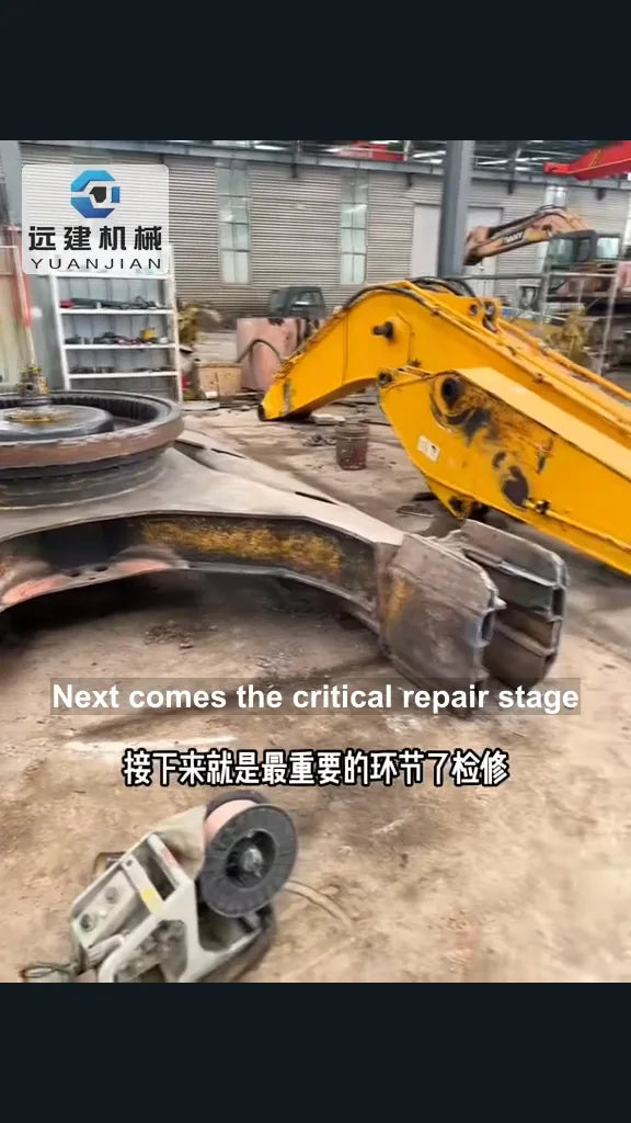 Excavator Structural Repair and Rebuild Work - YUANJIAN workshop video