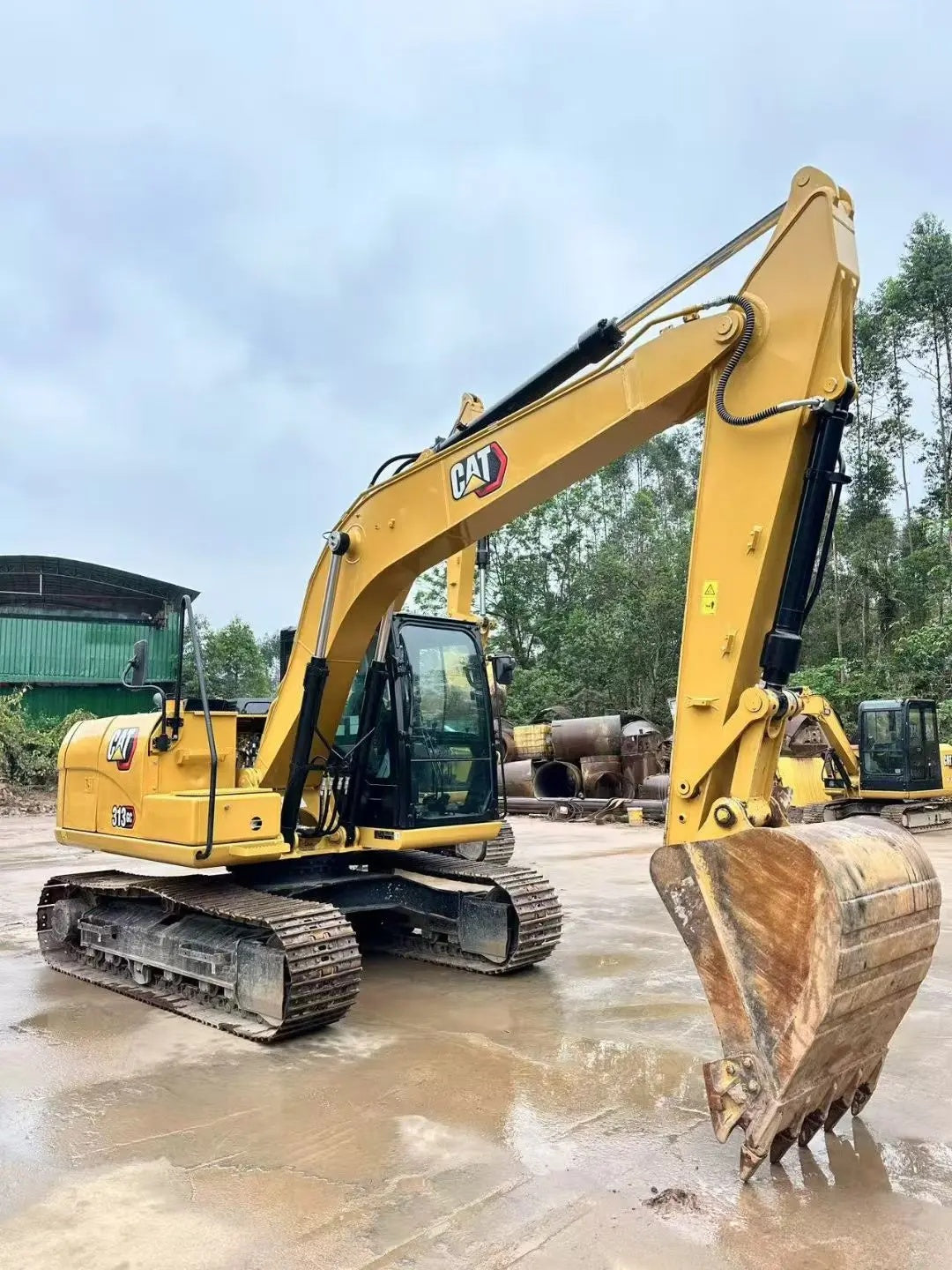 Used Caterpillar 313GC Excavator for Sale rear side view
