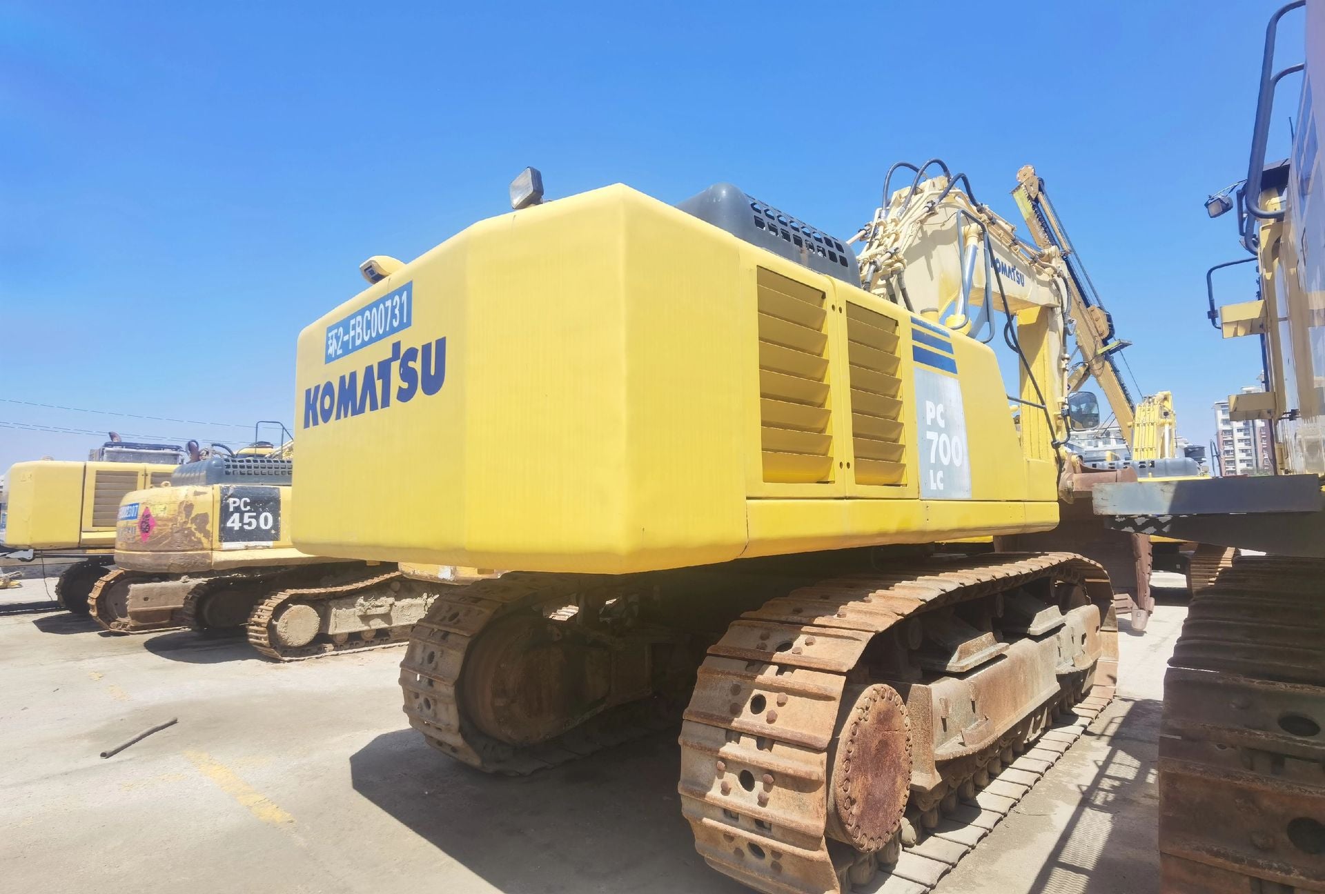 Used Komatsu PC700LC Excavator for Sale rear side view