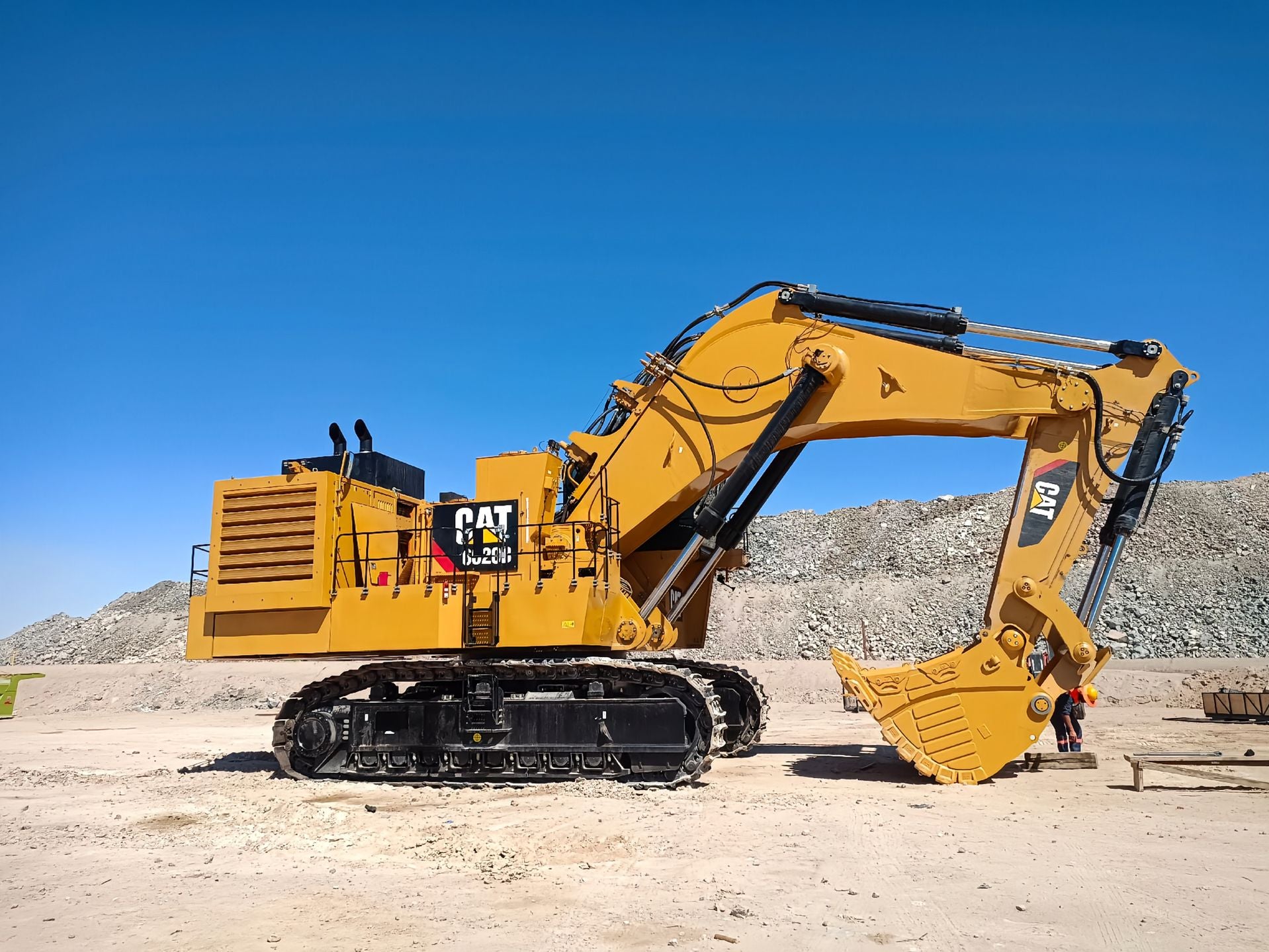 Used Caterpillar 6020B Backhoe Loader for Sale rear side view