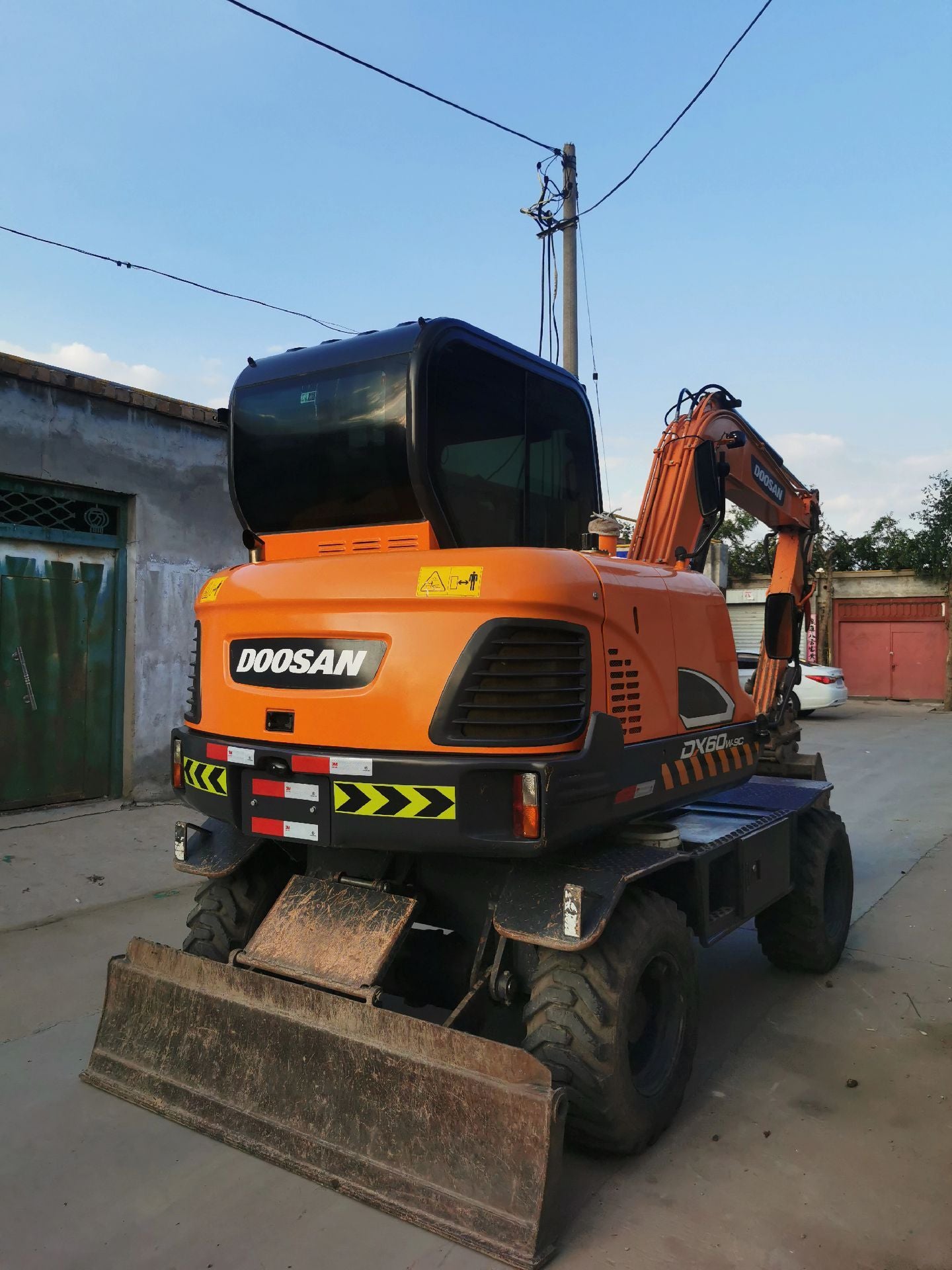 Used Doosan DX60W Excavator for Sale rear side view