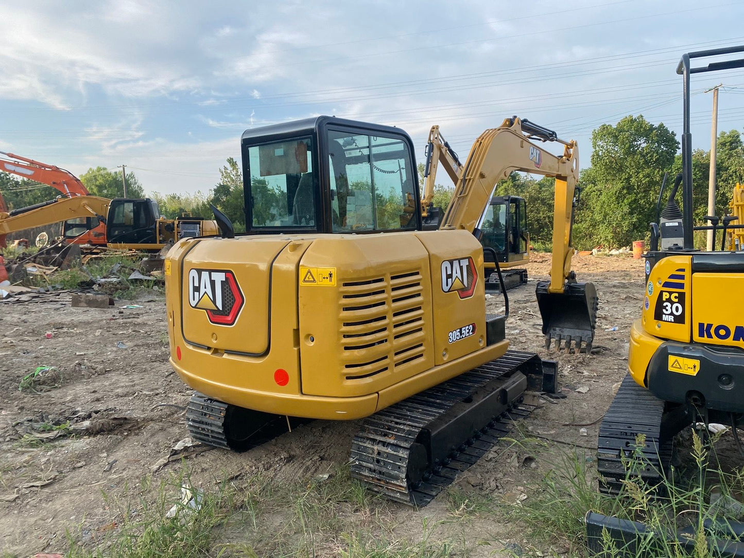 Used Caterpillar 305.5E2 Excavator for Sale rear side view