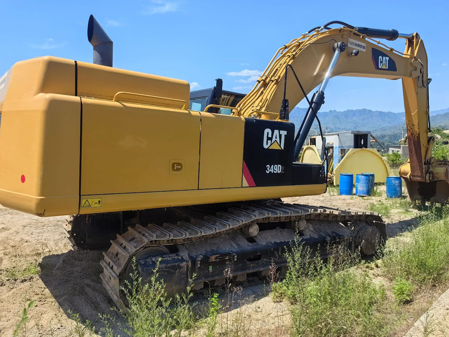 Used Caterpillar 349D2 Excavator for Sale rear side view