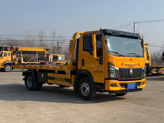 Used Howo TONGSHUAI HEAVY-DUTY Full Landing Wrecker Truck for Sale rear side view