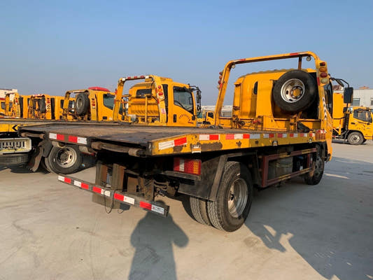 Used Howo HANJIANG FULL Flatbed Wrecker Truck for Sale rear side view