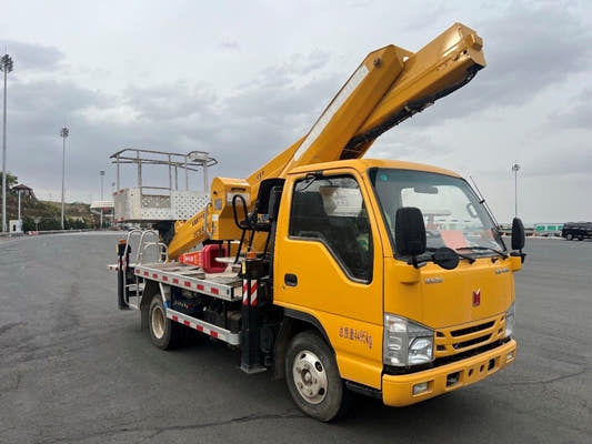 Used Isuzu DOUBLE CAB 18M ARTICULATED BOOM Aerial Work Platform Truck for Sale rear side view