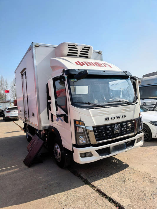 Used Howo 170HP Refrigerated Cargo Truck for Sale rear side view