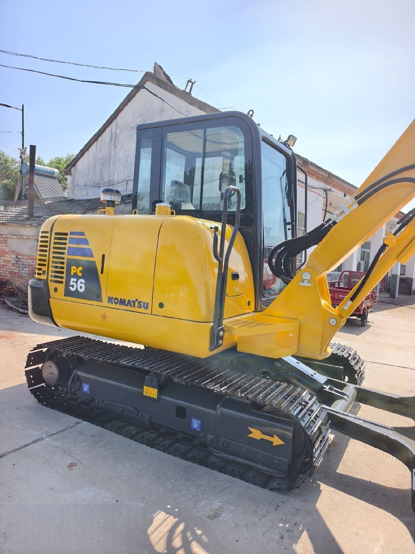 Used Komatsu PC56 Excavator for Sale engine and hydraulic area for sale