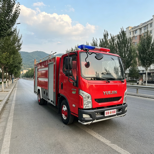 Used Yuejin SMALL Water Tank Fire Truck for Sale side view