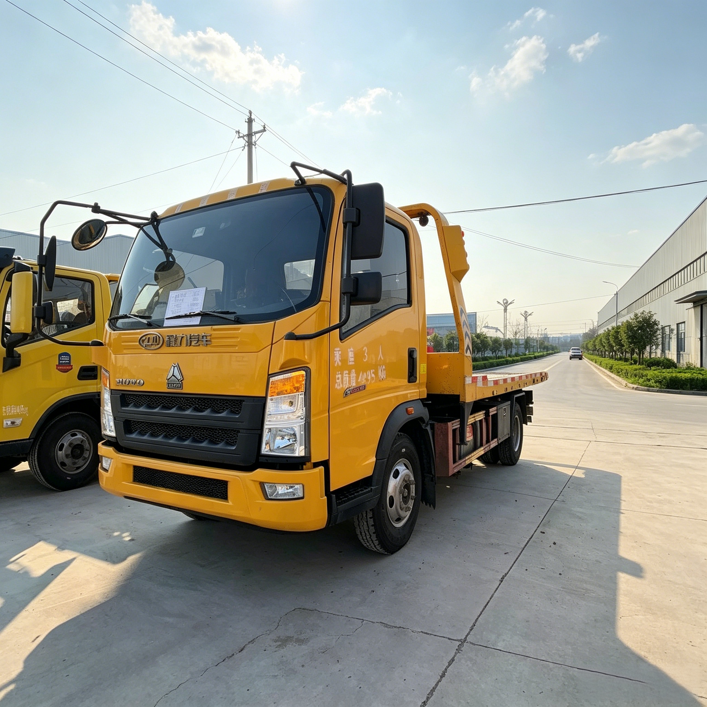 Used HOWO Hanjiang Full Flatbed Wrecker Truck