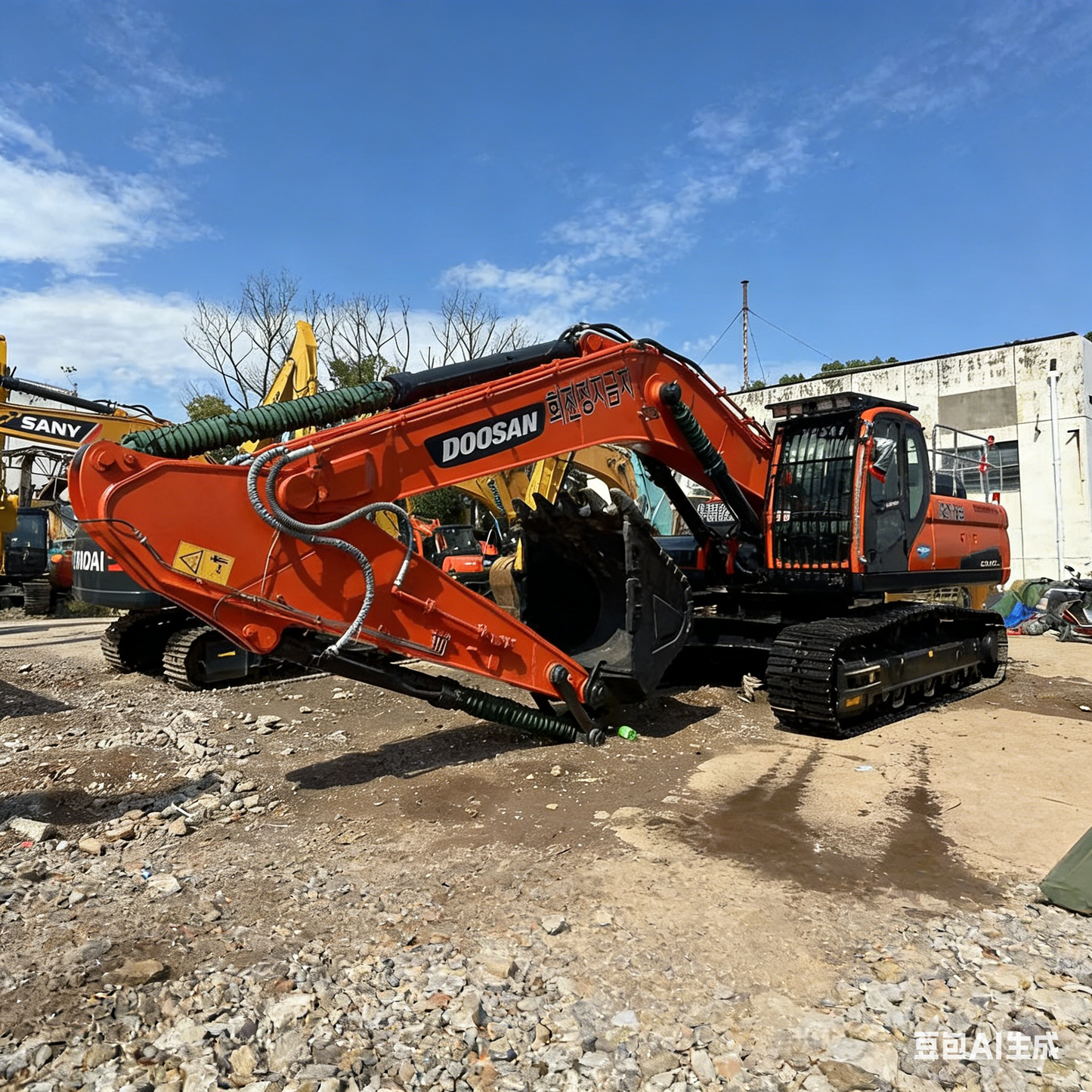 Used Doosan DX340 Excavator for Sale side view