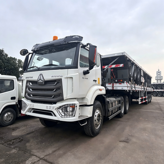 New Howo 540HP Flatbed Truck for Sale side view