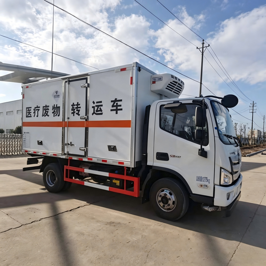 Used Foton 156HP Refrigerated Medical Waste Truck for Sale rear side view