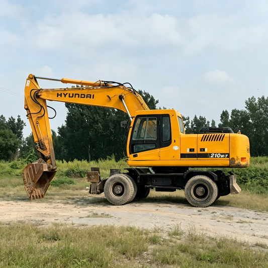 Used Hyundai R210W Excavator for Sale - Updated Model side view