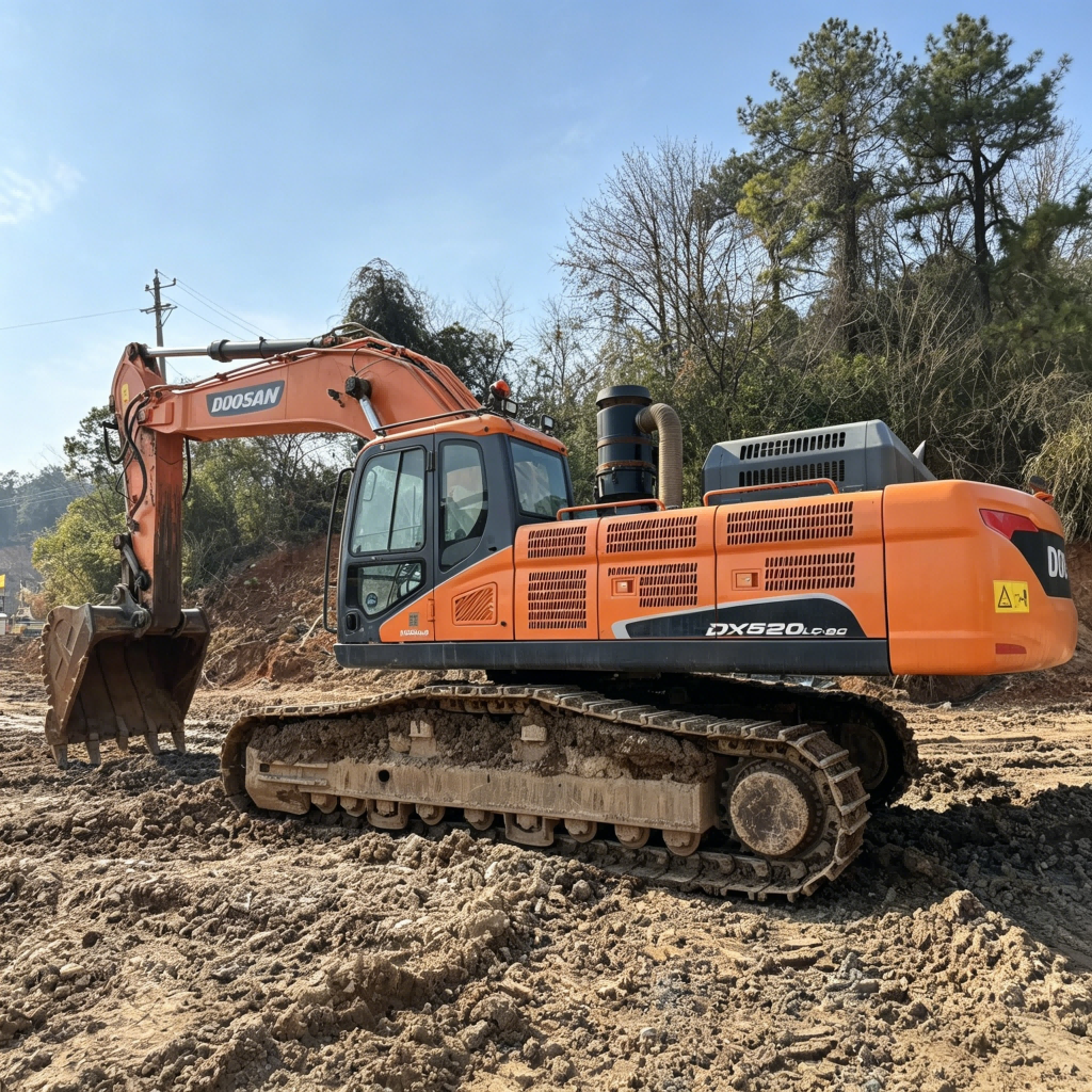 Used Doosan DX520LC-9C Excavator for Sale side view