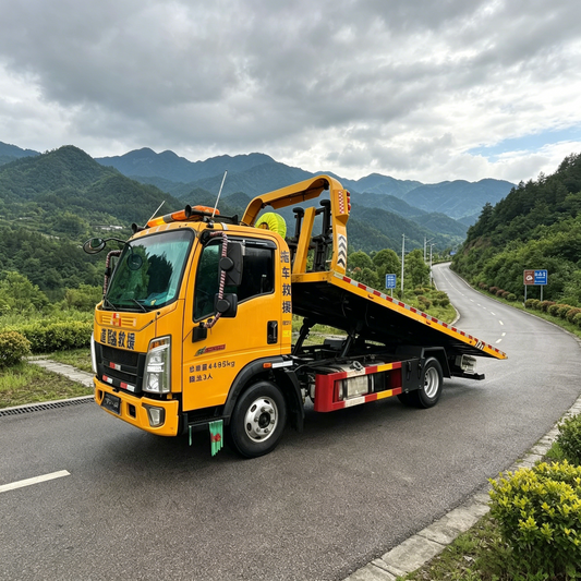 Used Howo LIGHT Flatbed Wrecker Truck for Sale side view