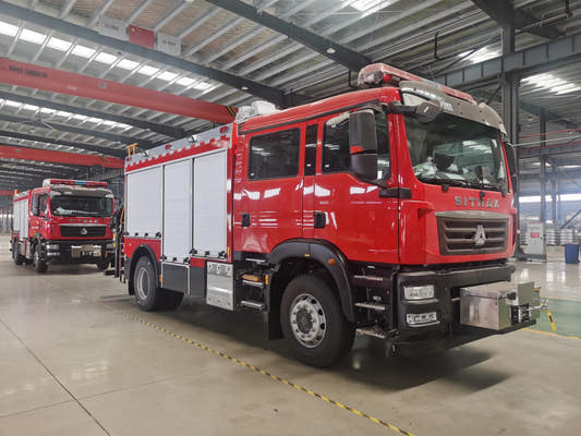 Used Sinotruk 340HP Fire Rescue Truck for Sale rear side view