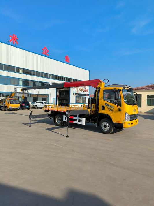 Used FAW 21M TELESCOPIC BOOM Aerial Work Platform Truck for Sale rear side view