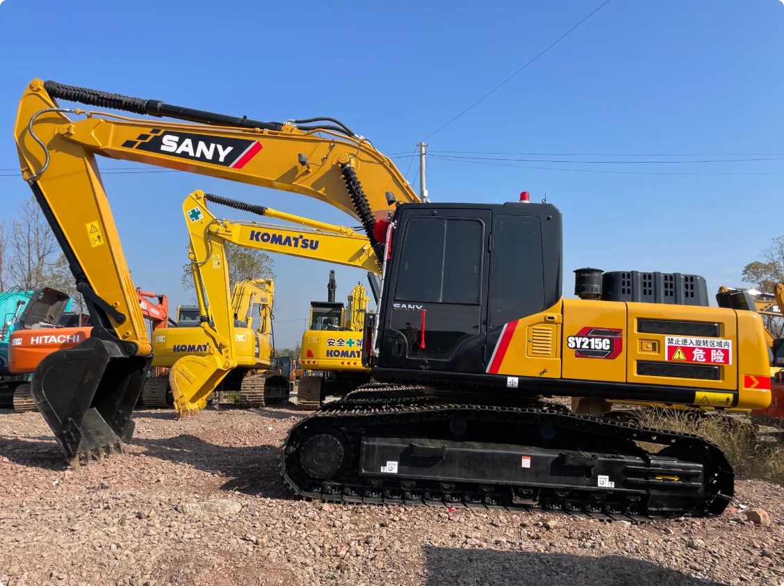 Used Sany SY215C Excavator for Sale front working view for sale