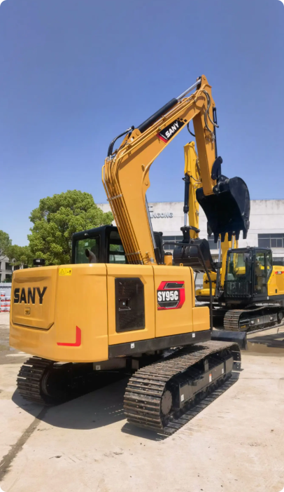 Used Sany SY95C Excavator for Sale engine and hydraulic area for sale
