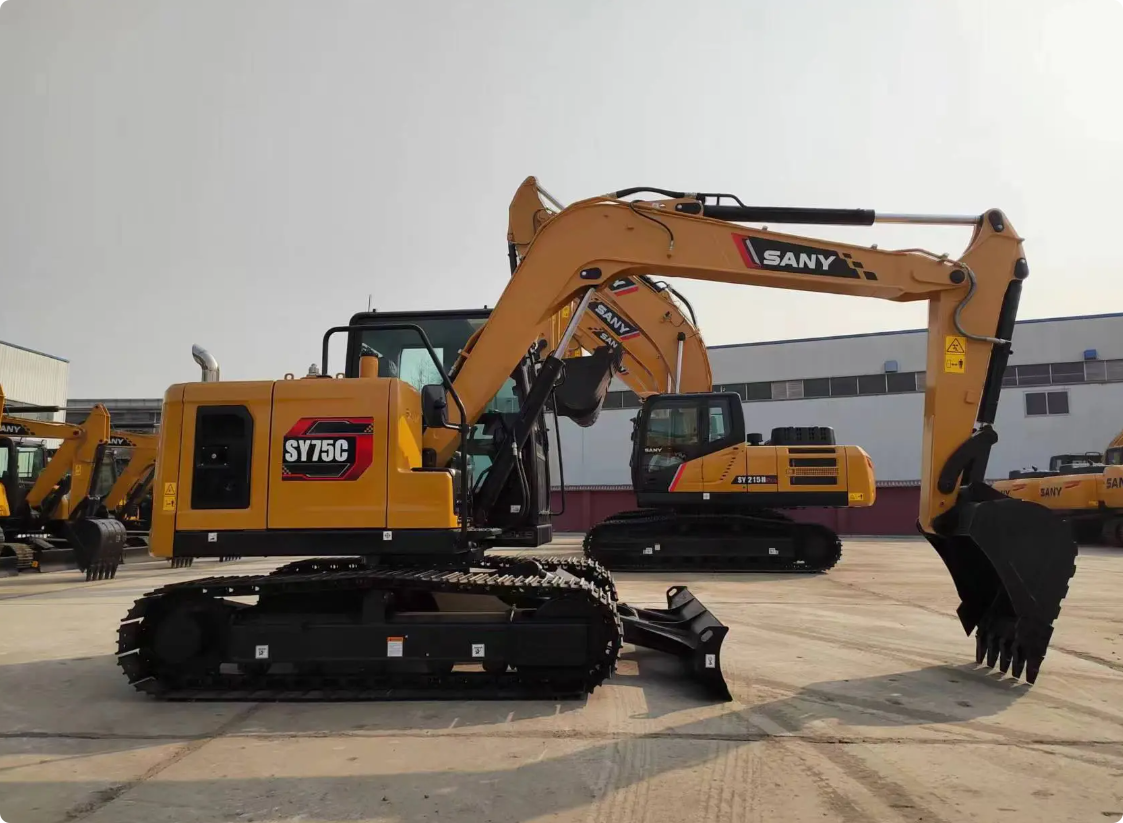Used Sany SY75C-9 Excavator for Sale front working view for sale