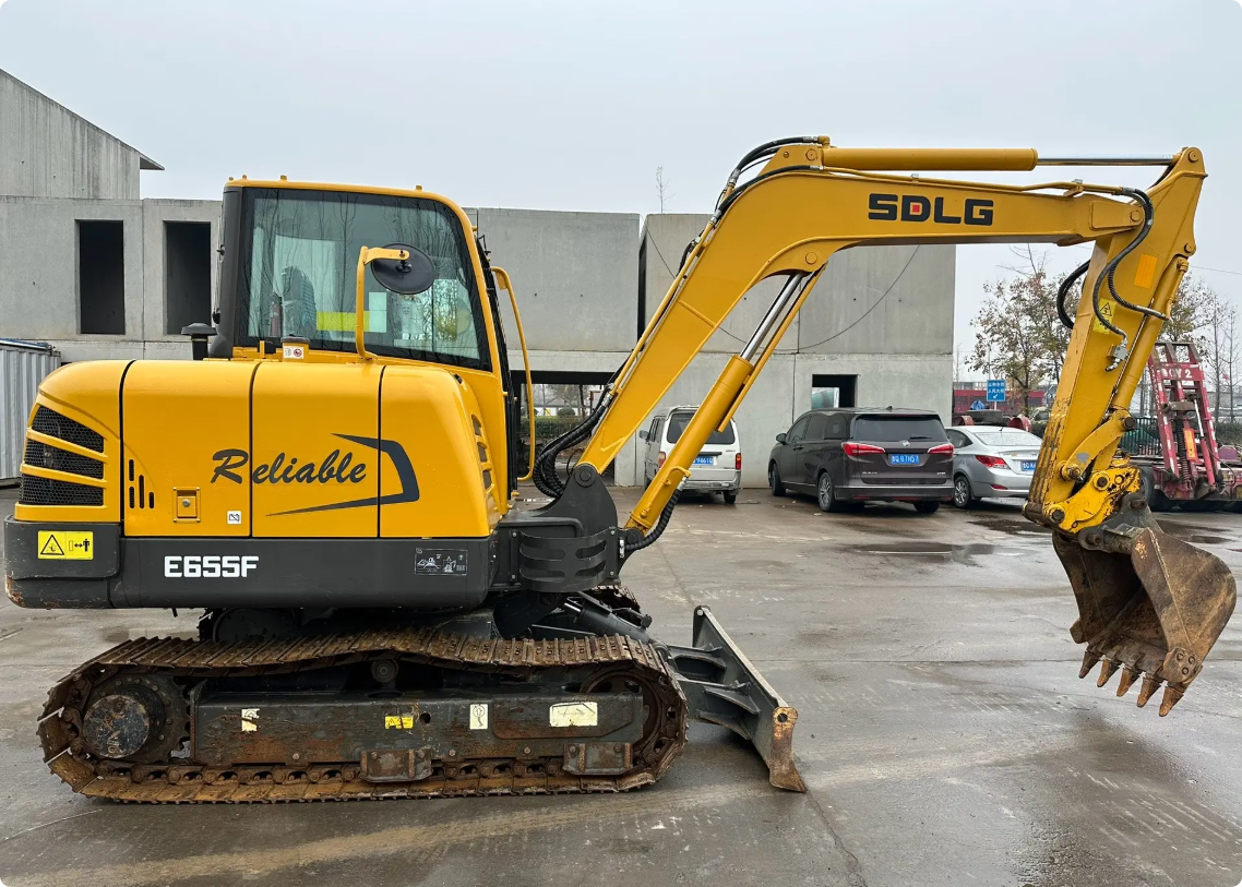 Used Sdlg E655F Excavator for Sale front working view for sale