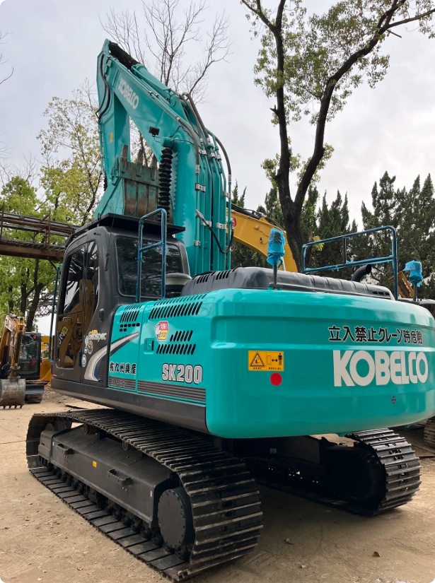 Used Kobelco SK200-8 Excavator for Sale engine and hydraulic area for sale