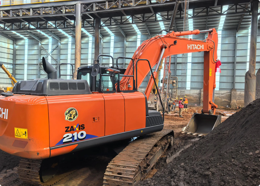 Used HITACHI ZX210-6A crawler excavator real inventory view 3