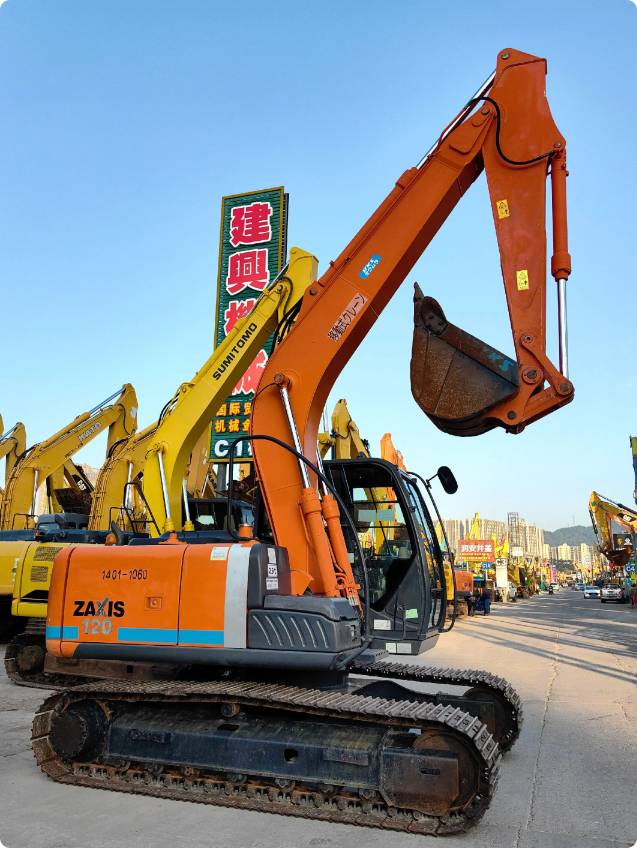 Used HITACHI ZX120-3 crawler excavator real inventory view 2