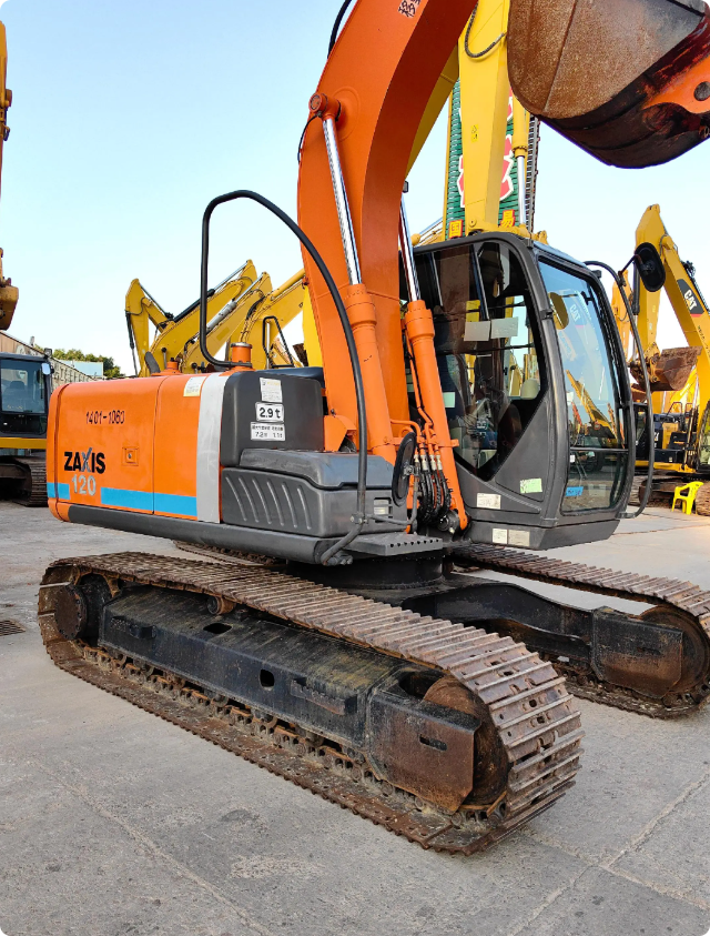 Used HITACHI ZX120-3 crawler excavator real inventory view 4