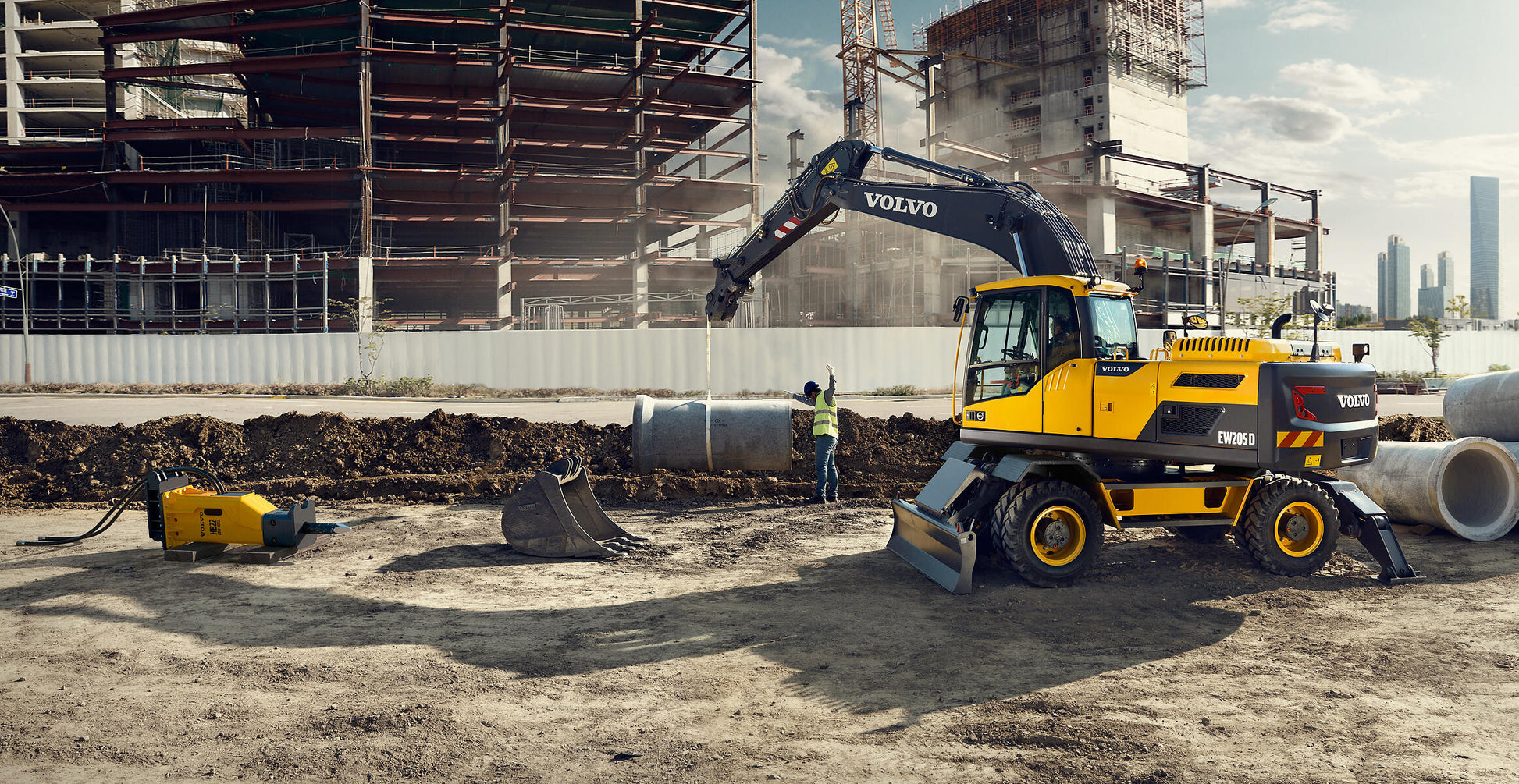 New Volvo EW205D Wheeled Excavator for Sale front view