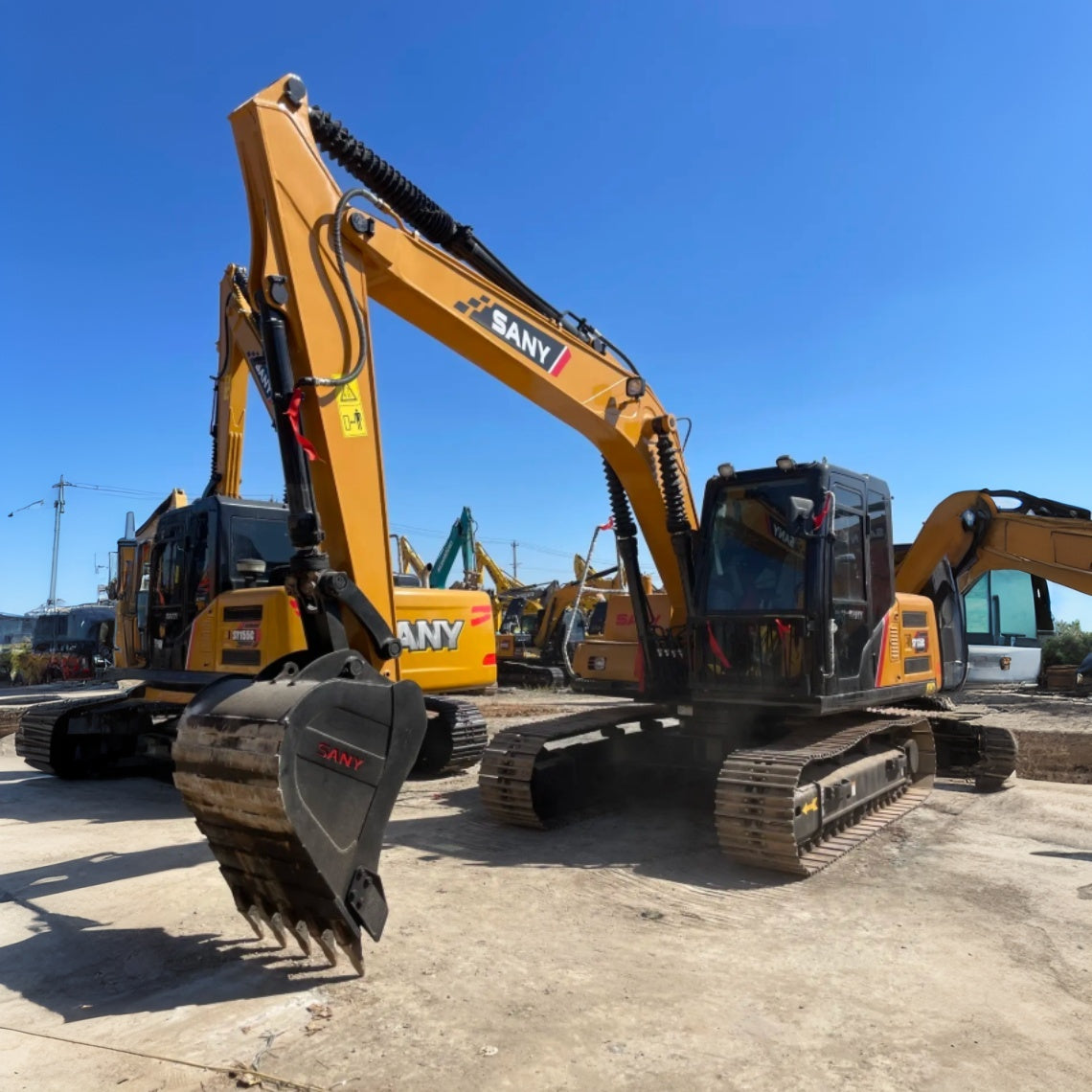 Used Sany SY135C Excavator for Sale side view for sale