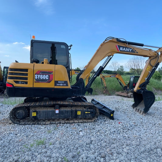 Used Sany SY60C Excavator for Sale side view for sale