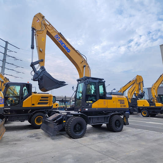 Used XCMG XE210WD Wheel EXCAVATOR for sale side view for sale
