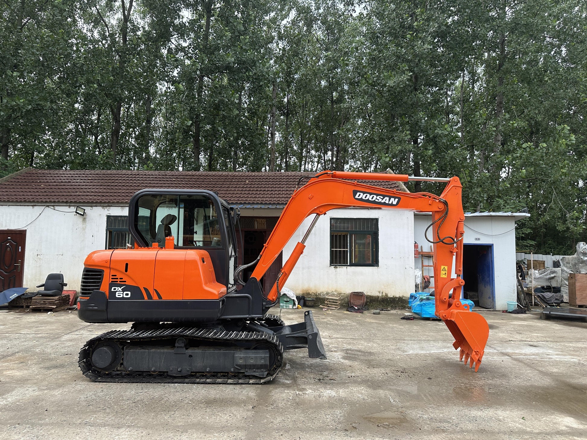 Used Doosan DX60 Excavator for Sale rear side view