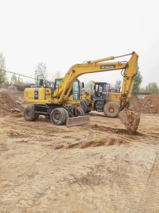 Used Komatsu PW160 Excavator for Sale rear side view