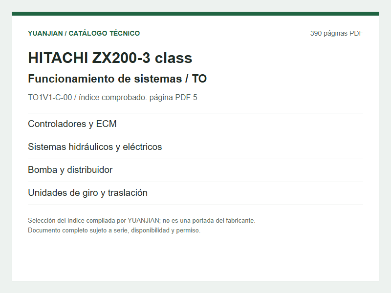 Hitachi ZX200-3 systems-operation catalogue preview