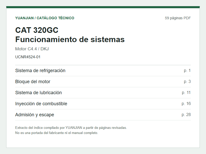 CAT 320GC engine systems-operation catalogue preview